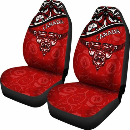 Canada Car Seat Covers - Haida Eagle Style Tattoo (Red) A