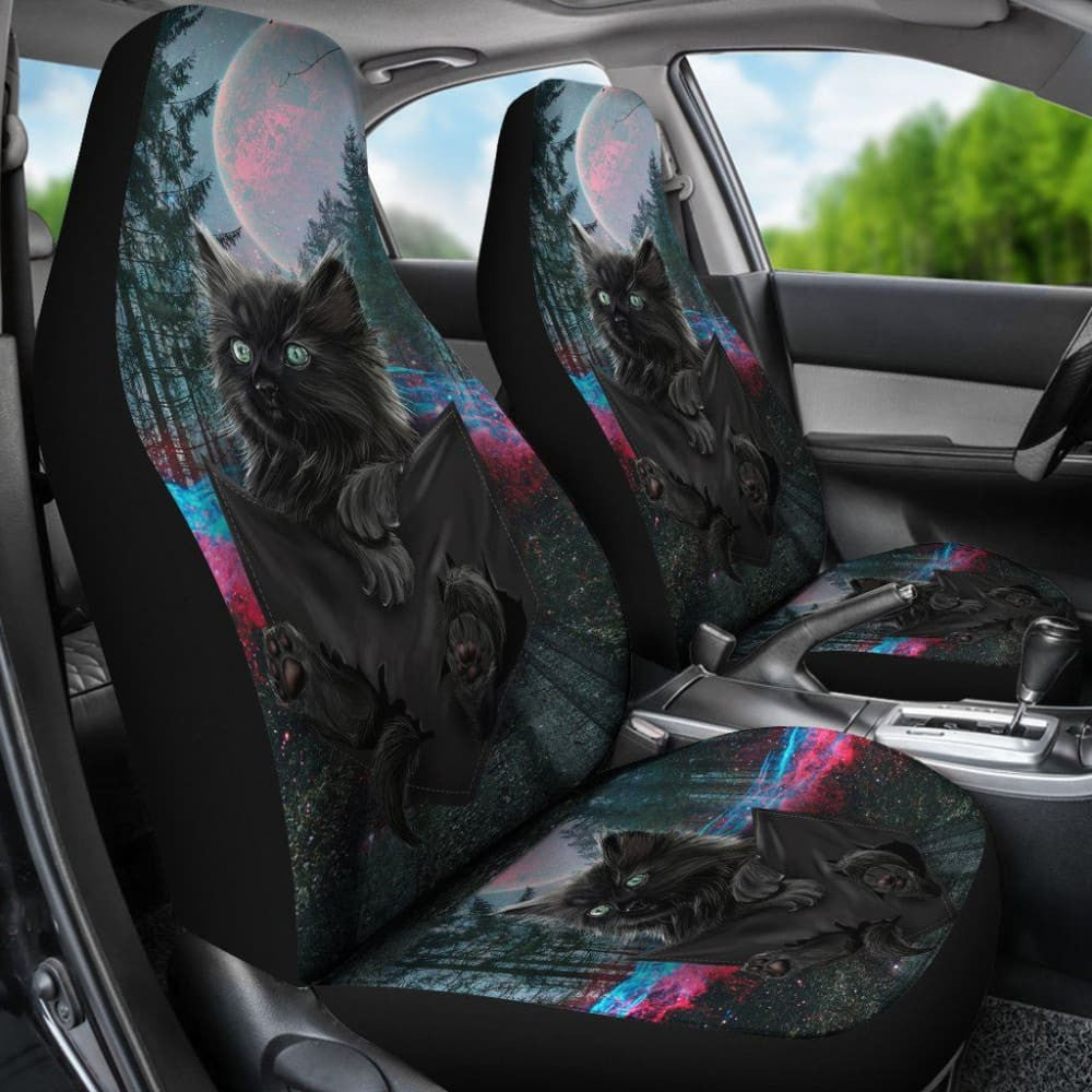 Black Kittie Cat Car Seat Covers