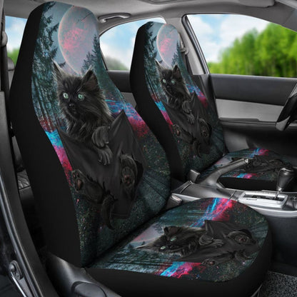 Black Kittie Cat Car Seat Covers