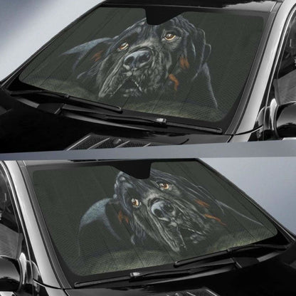 Rottweiler Breed Dog Black Hd Car Sun Shade