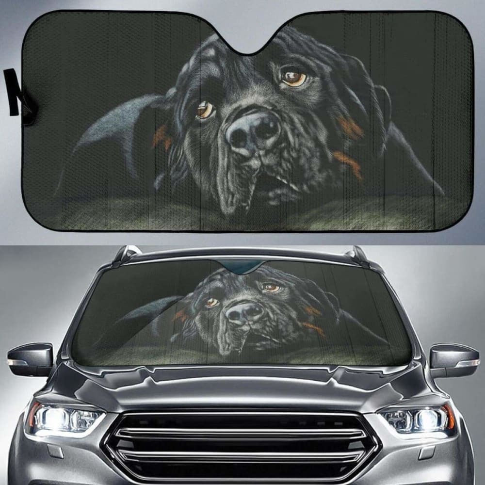 Rottweiler Breed Dog Black Hd Car Sun Shade
