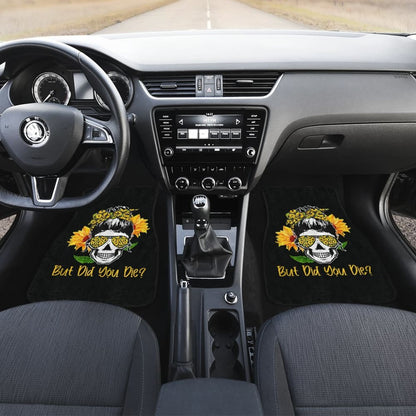 But Did You Die Sunflower Skull Sunglasses Bandana Car Floor Mats