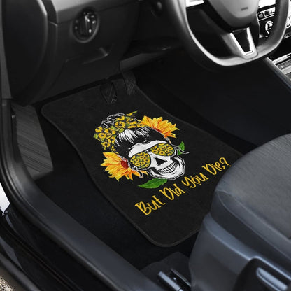 But Did You Die Sunflower Skull Sunglasses Bandana Car Floor Mats