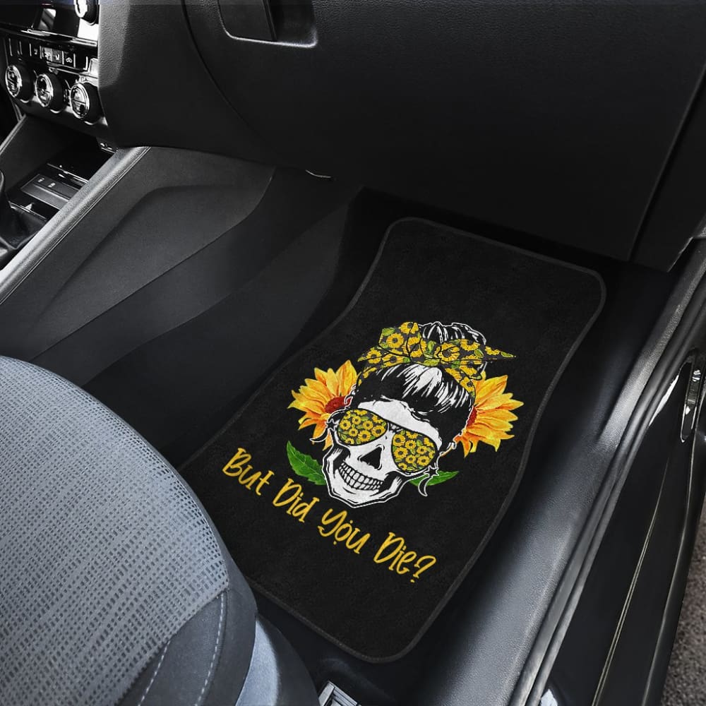 But Did You Die Sunflower Skull Sunglasses Bandana Car Floor Mats