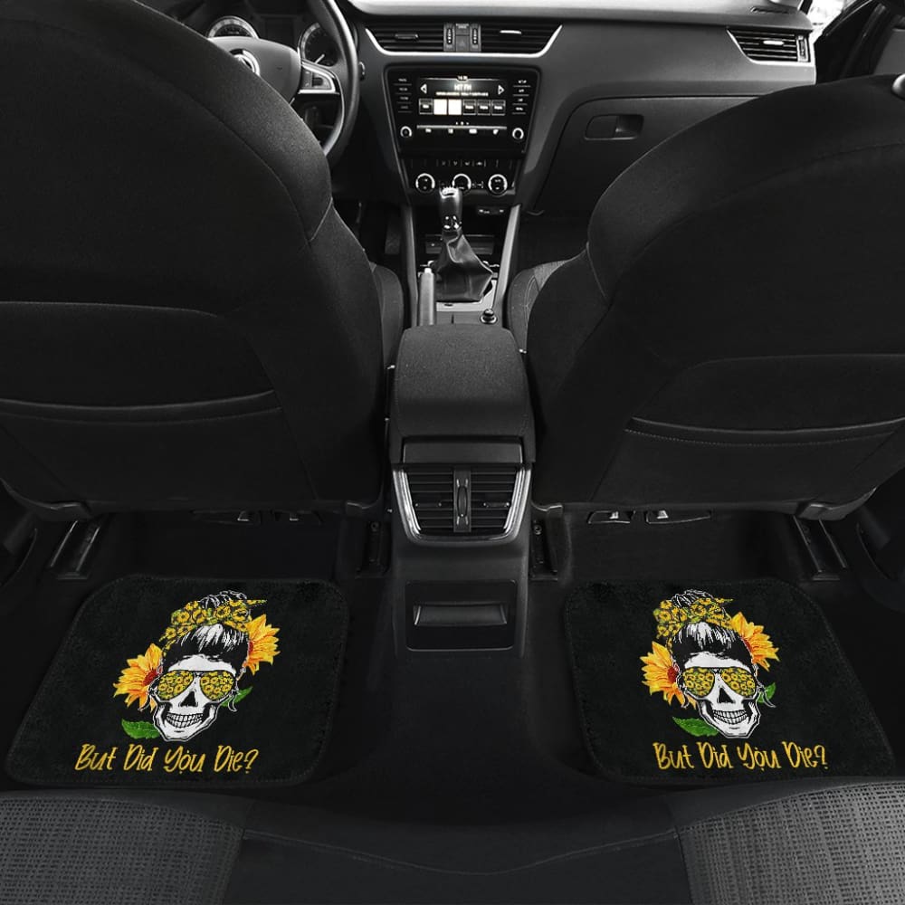But Did You Die Sunflower Skull Sunglasses Bandana Car Floor Mats