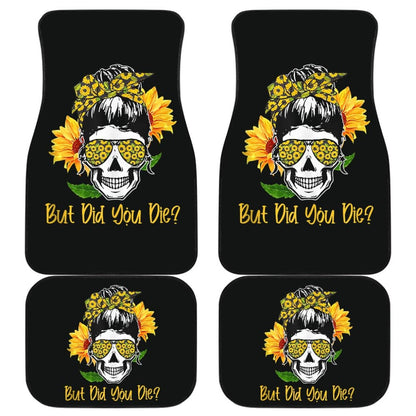 But Did You Die Sunflower Skull Sunglasses Bandana Car Floor Mats