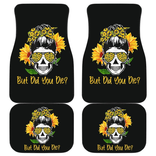 But Did You Die Sunflower Skull Sunglasses Bandana Car Floor Mats