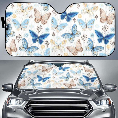 Blue Butterfly Pattern Car Auto Sun Shades