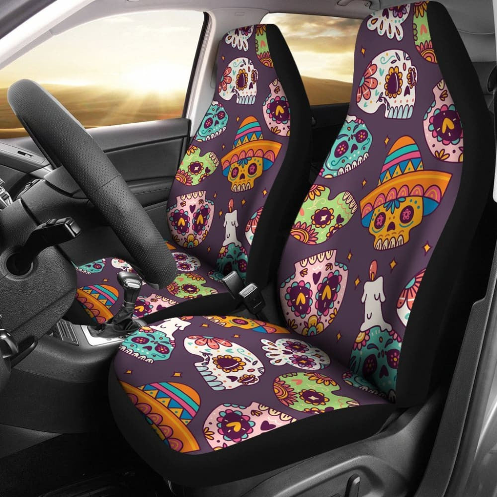 Pcs Sugar Skull Seat Covers