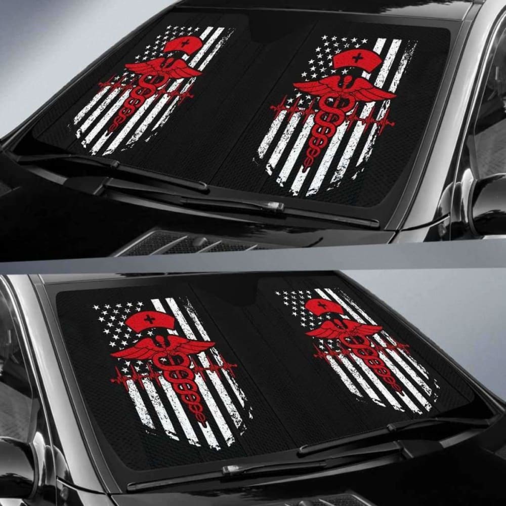 Nurse Flag Red Symbol Auto Sun Car Shades