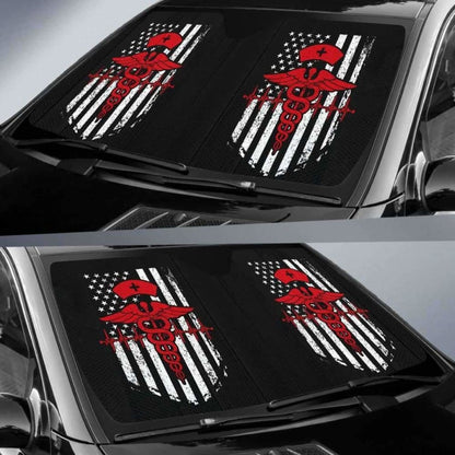 Nurse Flag Red Symbol Auto Sun Car Shades