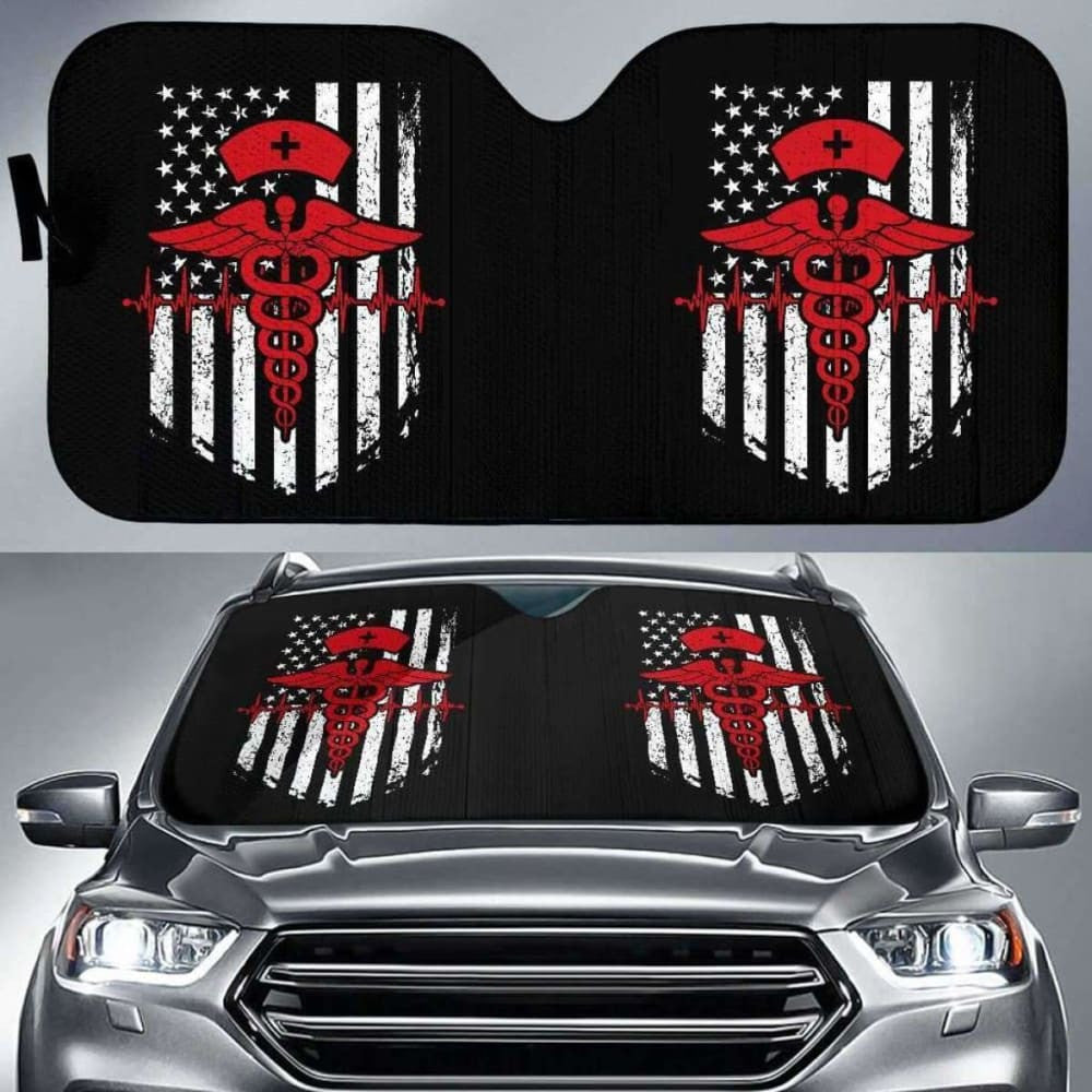 Nurse Flag Red Symbol Auto Sun Car Shades