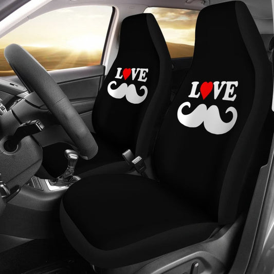 Mustache Beard Print Design Car Seat Covers