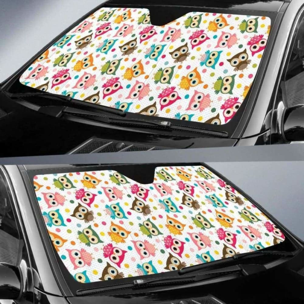 Color Cute Owl Pattern Car Auto Sun Shades