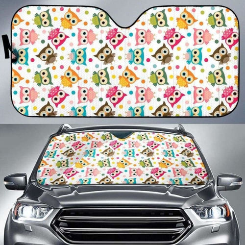 Color Cute Owl Pattern Car Auto Sun Shades