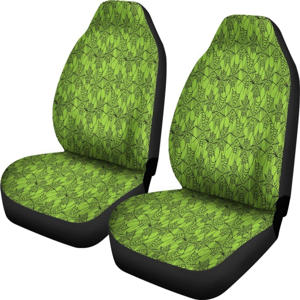Trick Or Treat Green Spider Web Car Seat Covers
