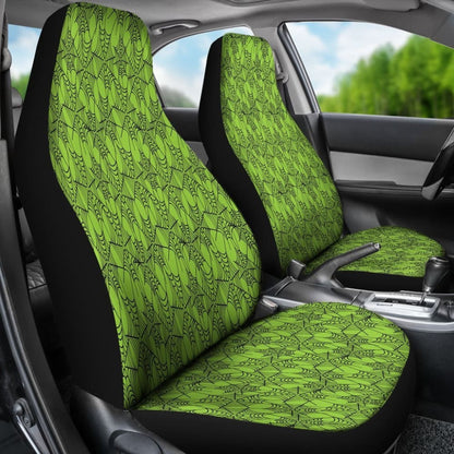 Trick Or Treat Green Spider Web Car Seat Covers