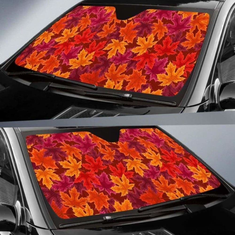 Autumn Maple Leaf Pattern Car Auto Sun Shades