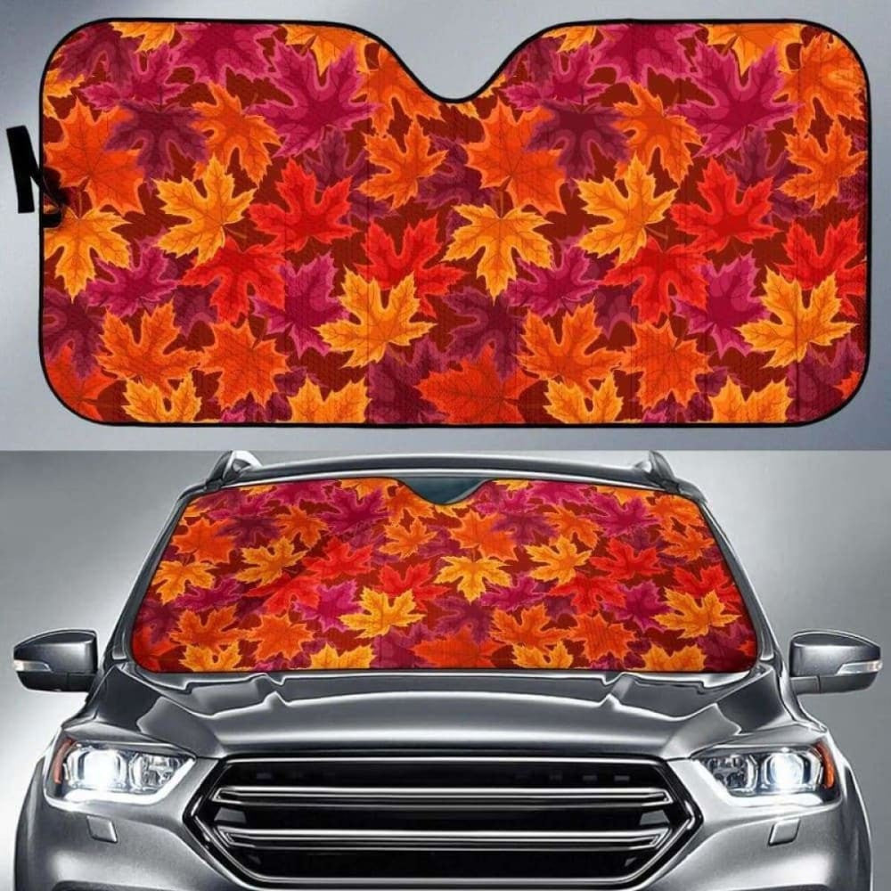 Autumn Maple Leaf Pattern Car Auto Sun Shades