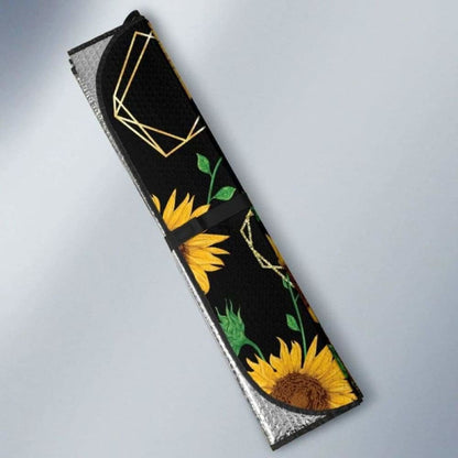 Sunflower Golden Polygonal Shapes Car Auto Sun Shades