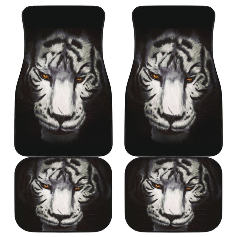 Tiger White Color Evil Face Car Floor Mats