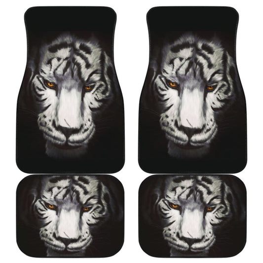 Tiger White Color Evil Face Car Floor Mats