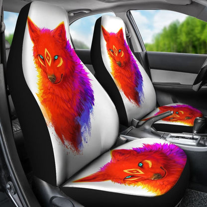 Red Wolf Car Seat Covers