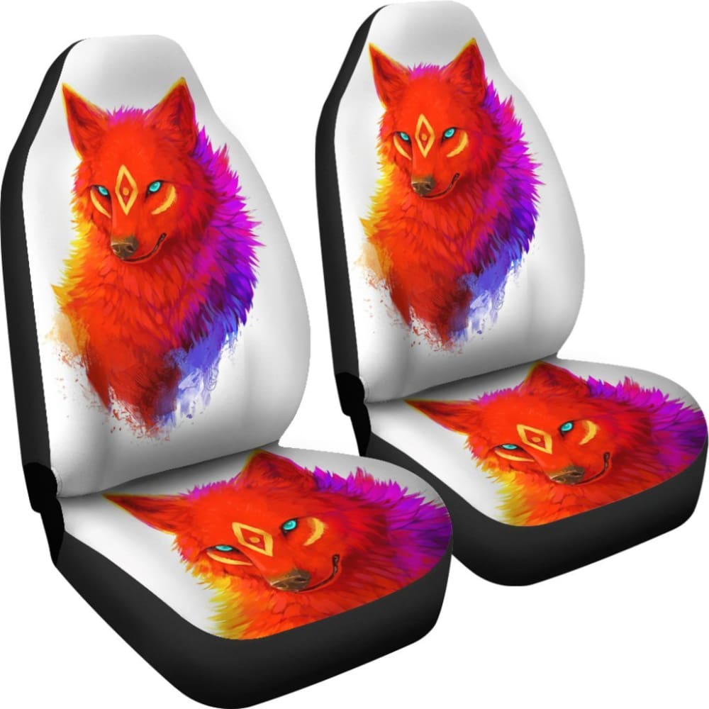 Red Wolf Car Seat Covers