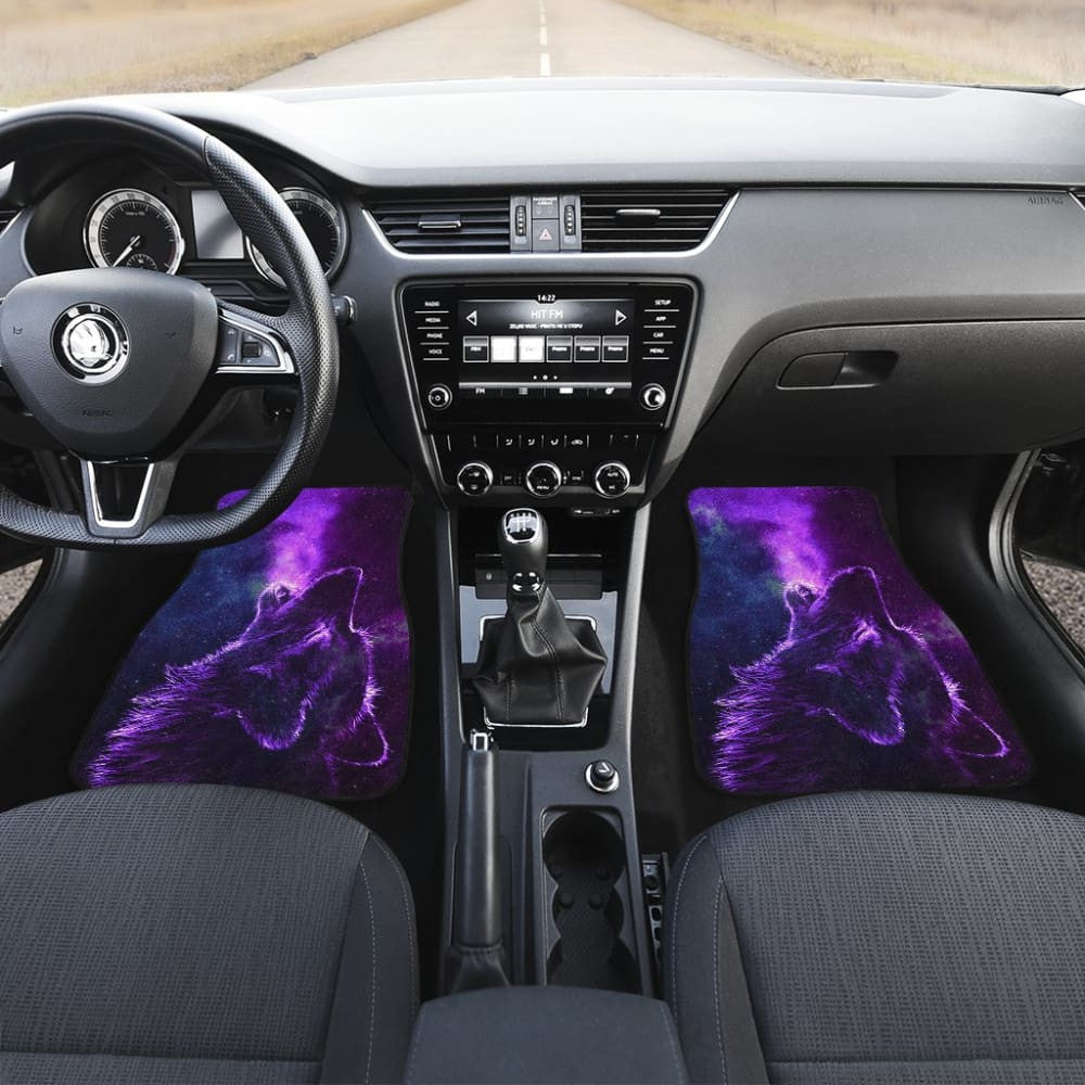 Amazing Galaxy Wolf And Cold Night Car Floor Mats