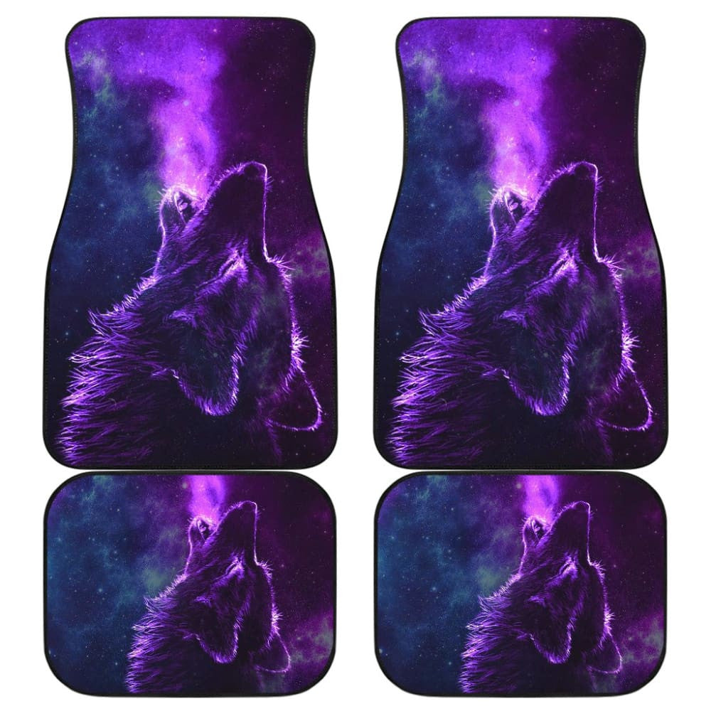 Amazing Galaxy Wolf And Cold Night Car Floor Mats