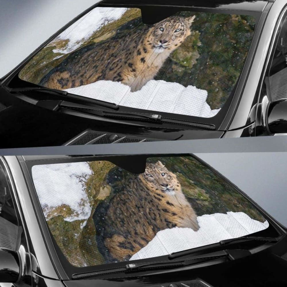 Villy Snow Leopard Cave SnowK Car Sun Shade