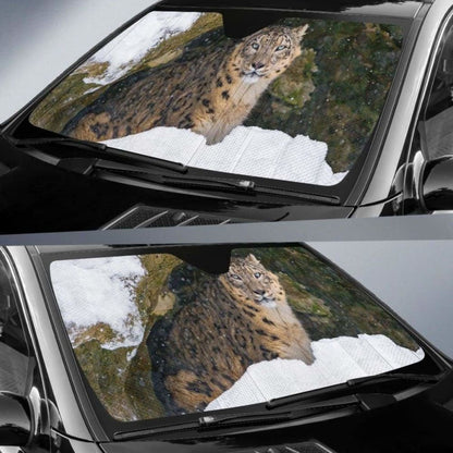 Villy Snow Leopard Cave SnowK Car Sun Shade