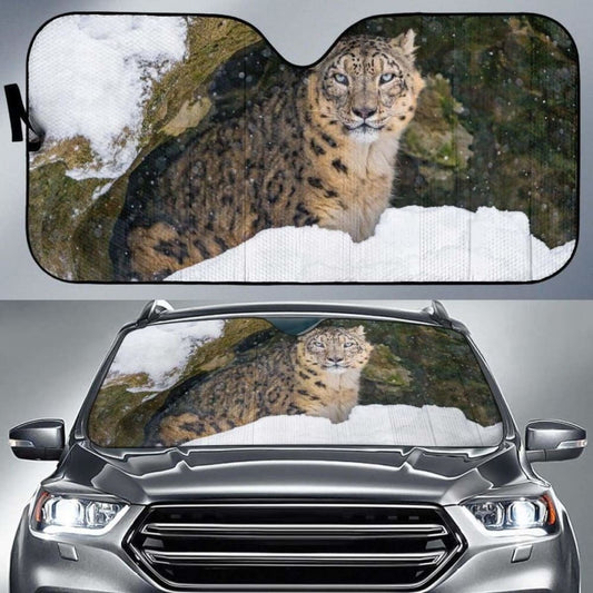 Villy Snow Leopard Cave SnowK Car Sun Shade