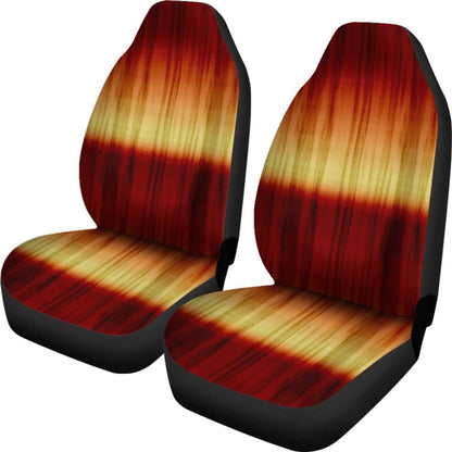 Red, Yellow, Orange Tie Die Print Car Seat Covers