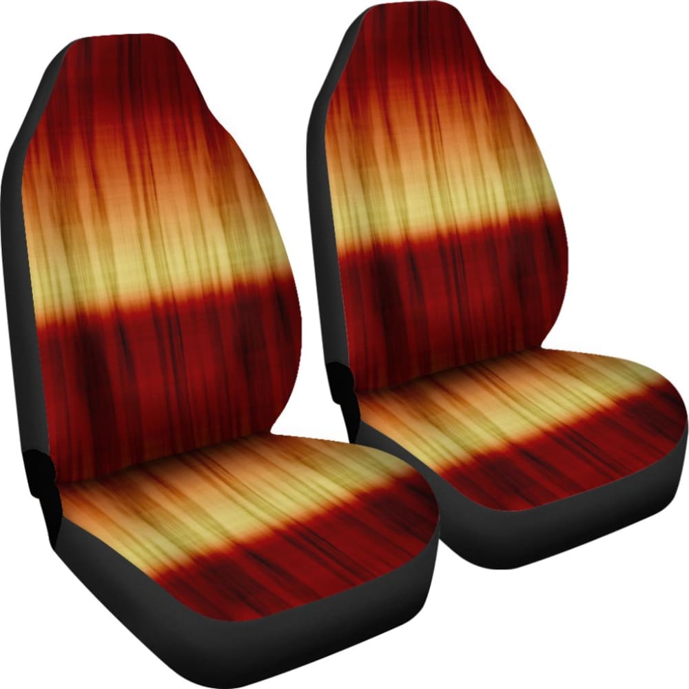 Red, Yellow, Orange Tie Die Print Car Seat Covers