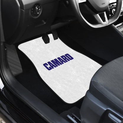 White Camaro Blue Letter Car Floor Mats