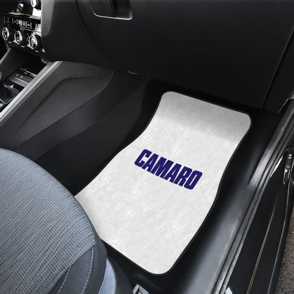 White Camaro Blue Letter Car Floor Mats