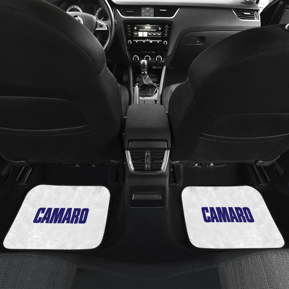 White Camaro Blue Letter Car Floor Mats