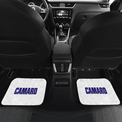 White Camaro Blue Letter Car Floor Mats