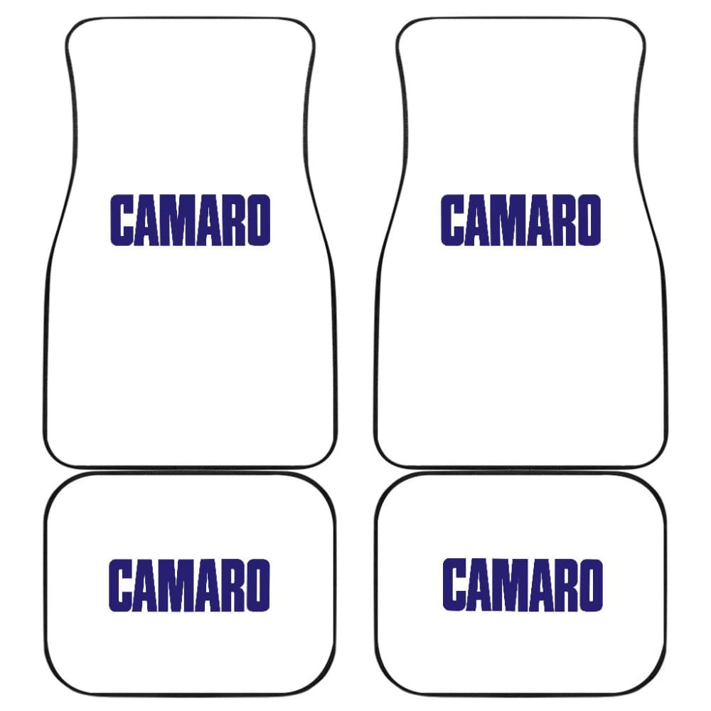 White Camaro Blue Letter Car Floor Mats