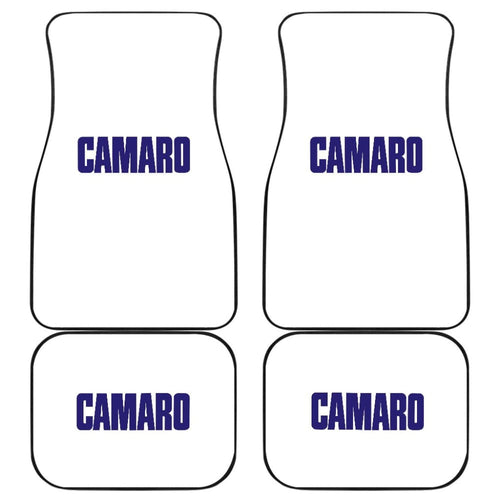 White Camaro Blue Letter Car Floor Mats