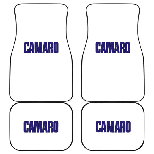 White Camaro Blue Letter Car Floor Mats