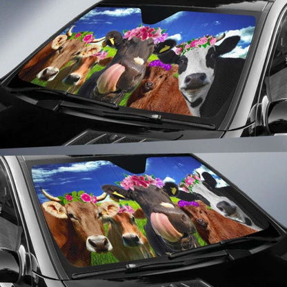 Auto Sun Shades - Cow