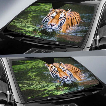 Tiger Big Cat Swim Hd Car Sun Shade