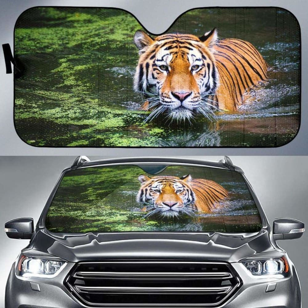 Tiger Big Cat Swim Hd Car Sun Shade