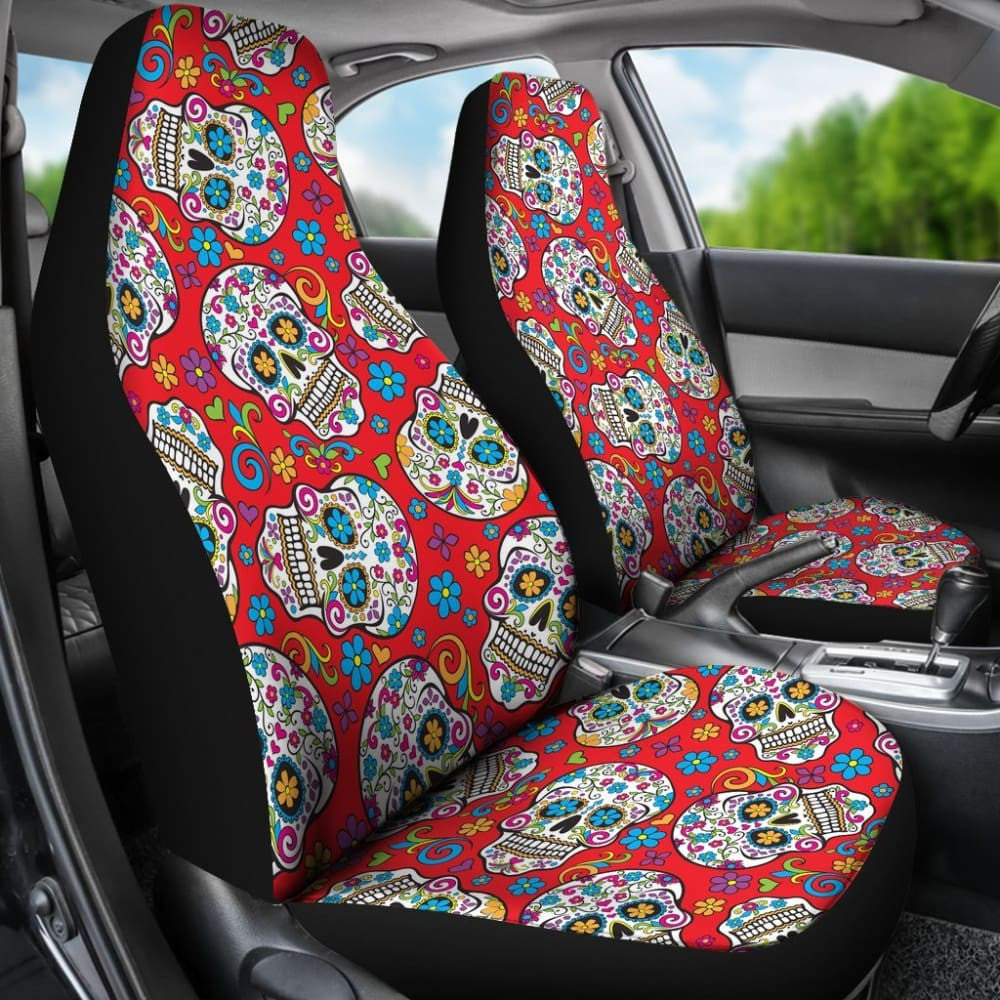 Pcs Sugar Skull Car Seat Covers
