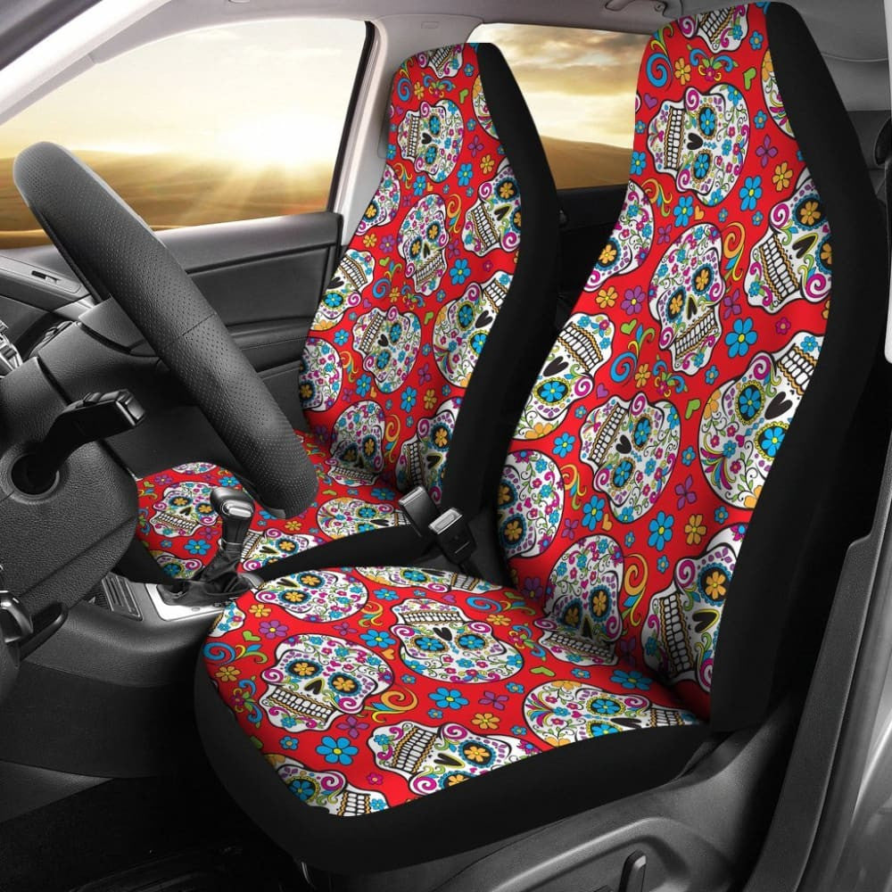 Pcs Sugar Skull Car Seat Covers