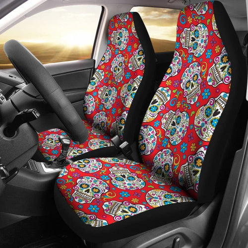 Pcs Sugar Skull Car Seat Covers