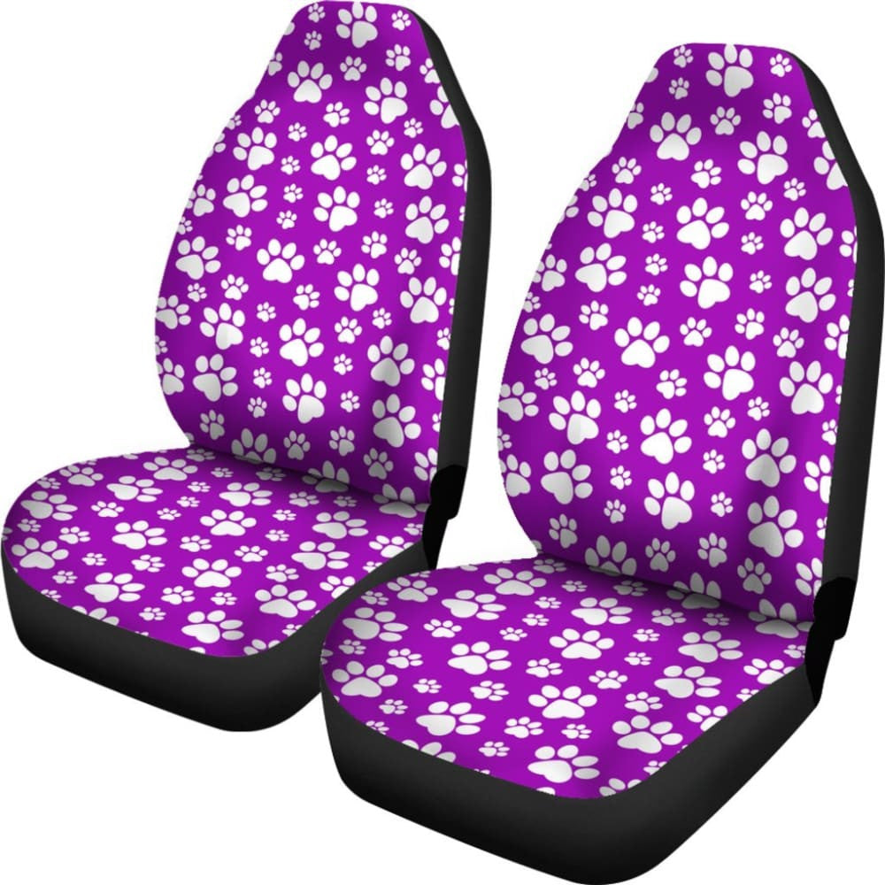 Paw Print Car Seat Cover Purple