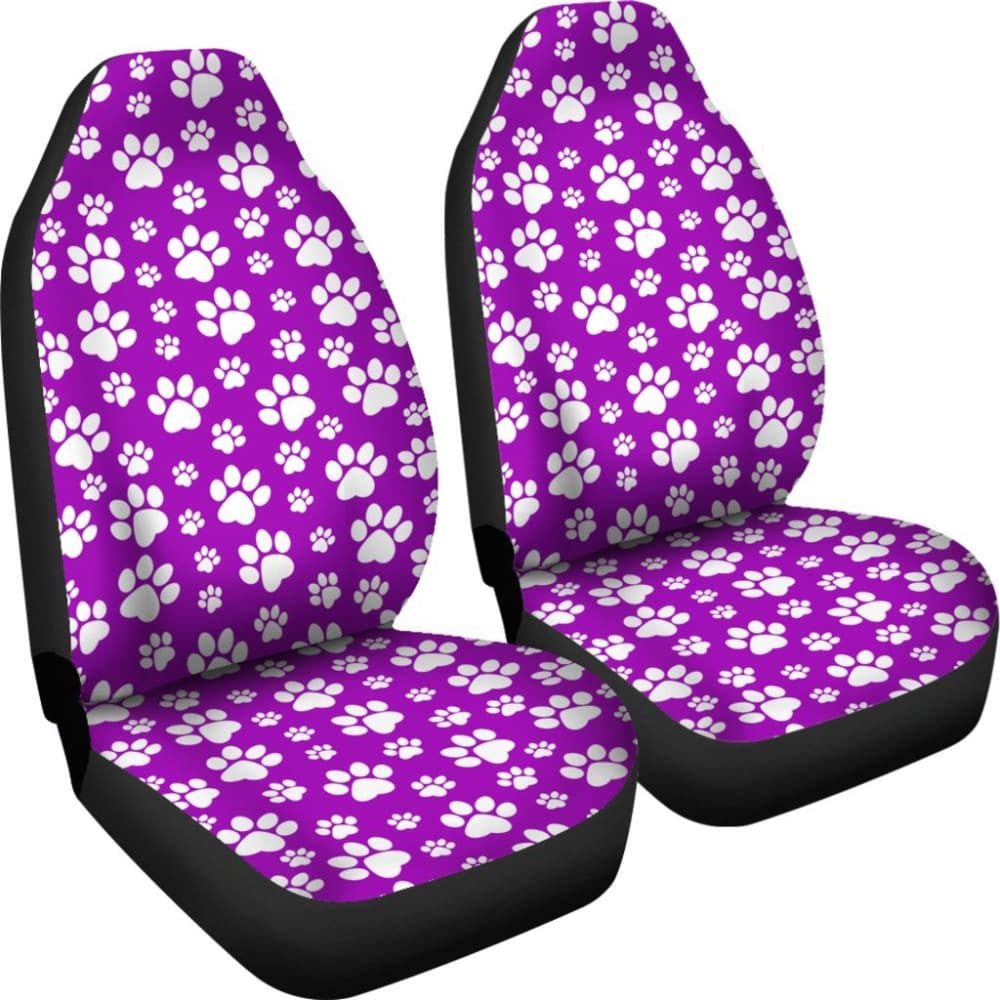 Paw Print Car Seat Cover Purple